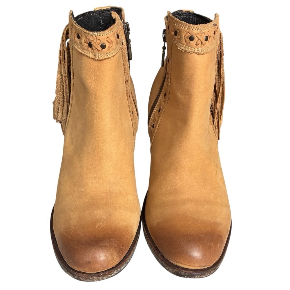 Caborca Leather Boots Fringed Tassel Ankle Side Zip 7 - Picture 4 of 15
